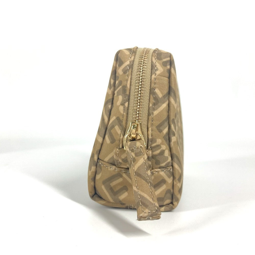 Fendi Pouch 8N0179 Skims Collaboration Women Handbag Nylon Beige Logo Travel Bag