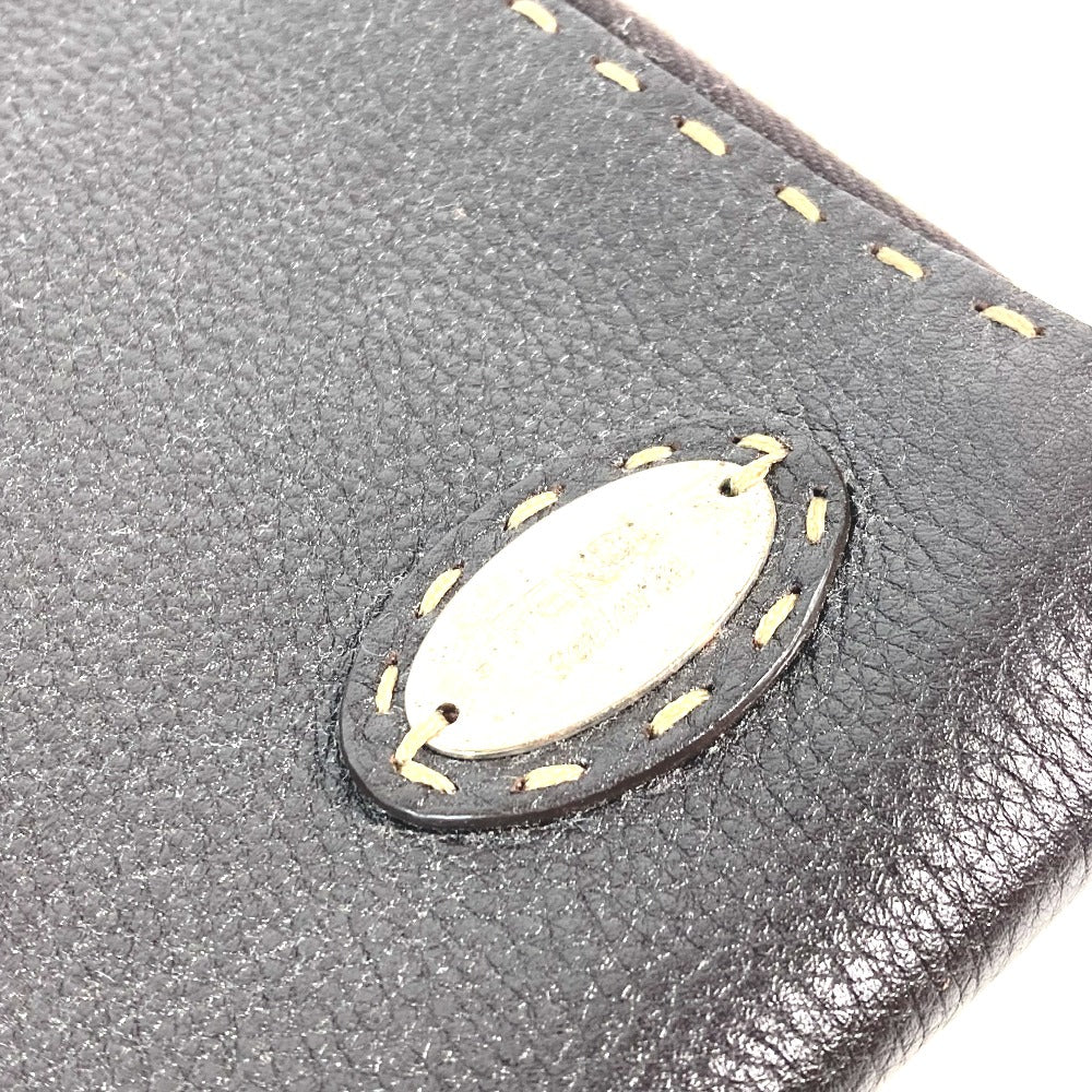 Fendi Clutch Bag Dark Bag Pouch Celeria Mens Leather Brown
