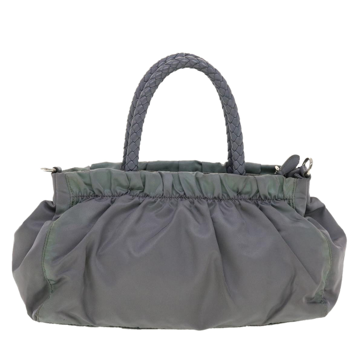 Prada Hand Bag 2Way Nylon Gray Travel Bag
