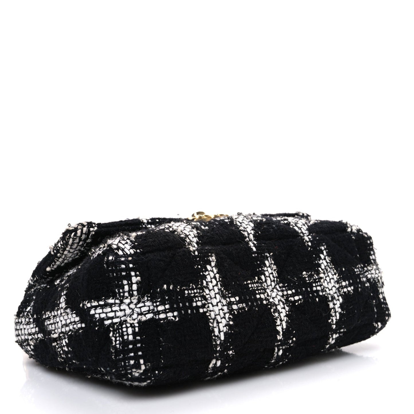Tweed Quilted Medium Chanel 19 Flap Black White