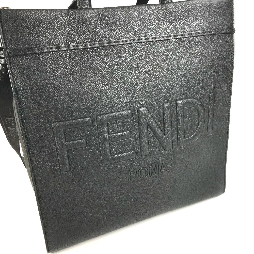 Fendi Tote Bag 7Va583 Shoulder Bag Shopper Mens Leather Black Medium