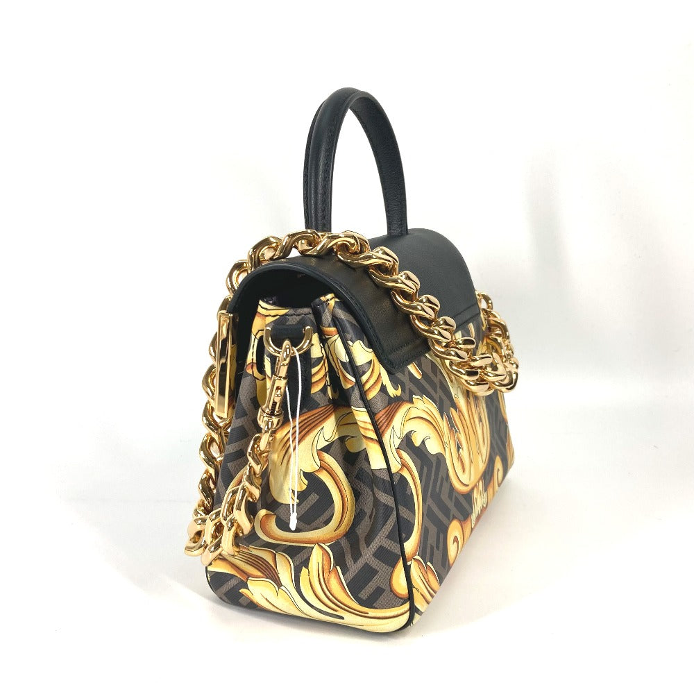 Fendi Handbag Pvc Versace Collaboration Versace La Medusa Satchel Leather Brown Satchel Bag