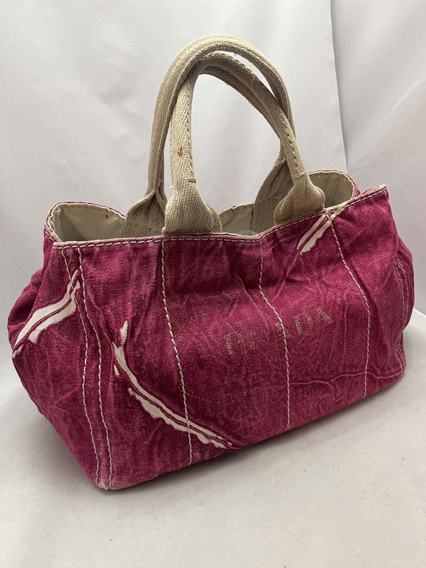 Prada Denimtaske Luxury Handbag Pink Tote Bag