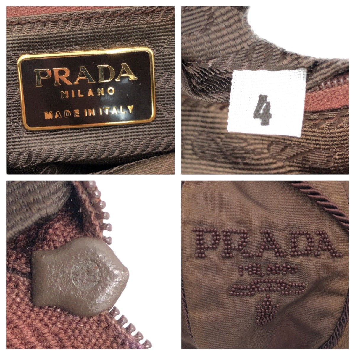 Shoulder Bag Beads Women Nylon Brown