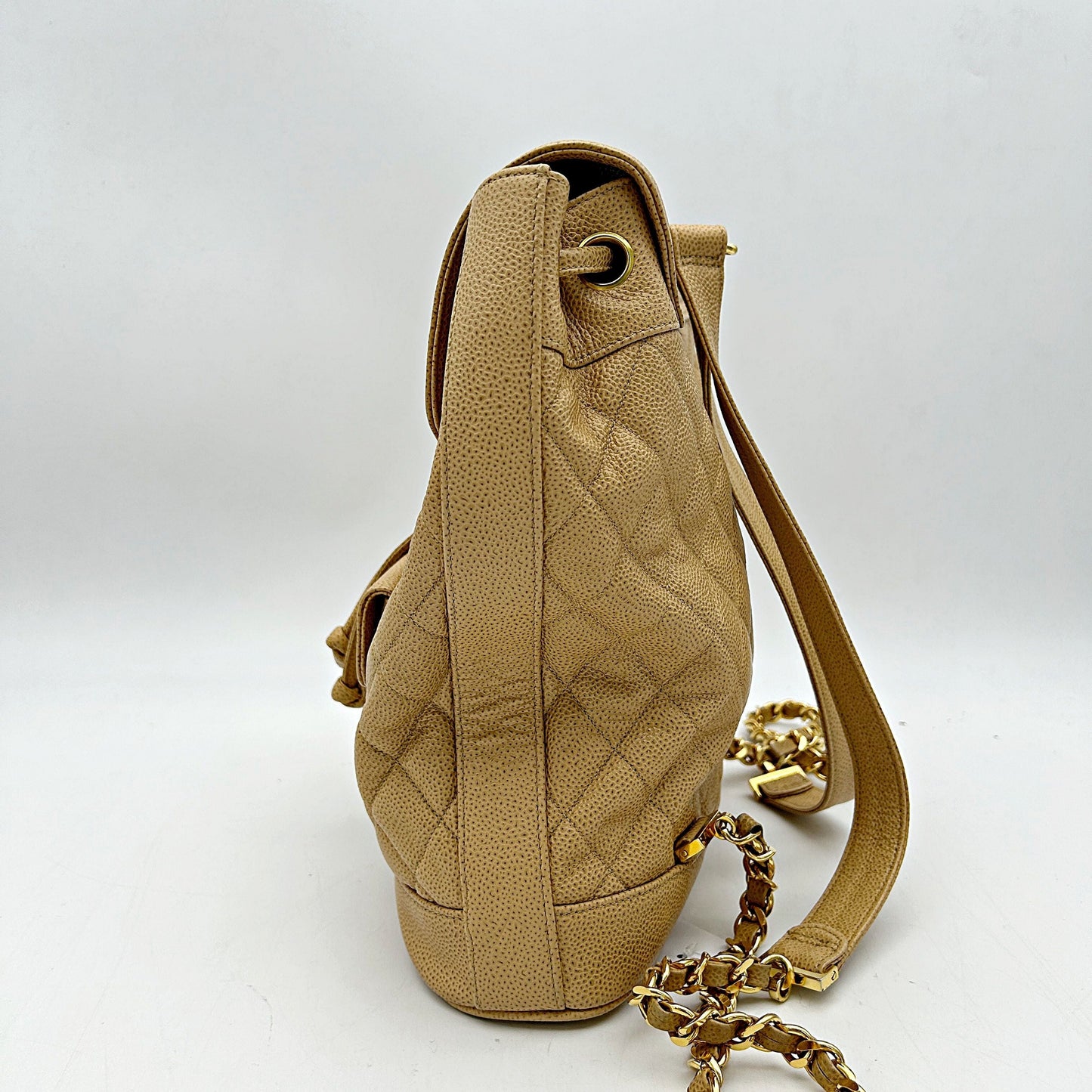 Chanel Beige Caviar Leather Backpack Chanel ch66270ww