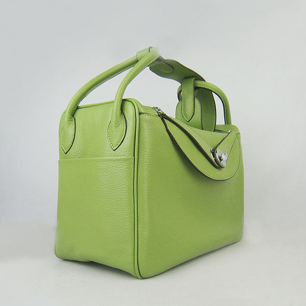Hermes Luxury Lindy Cm Handbag Green Silver Travel Bag