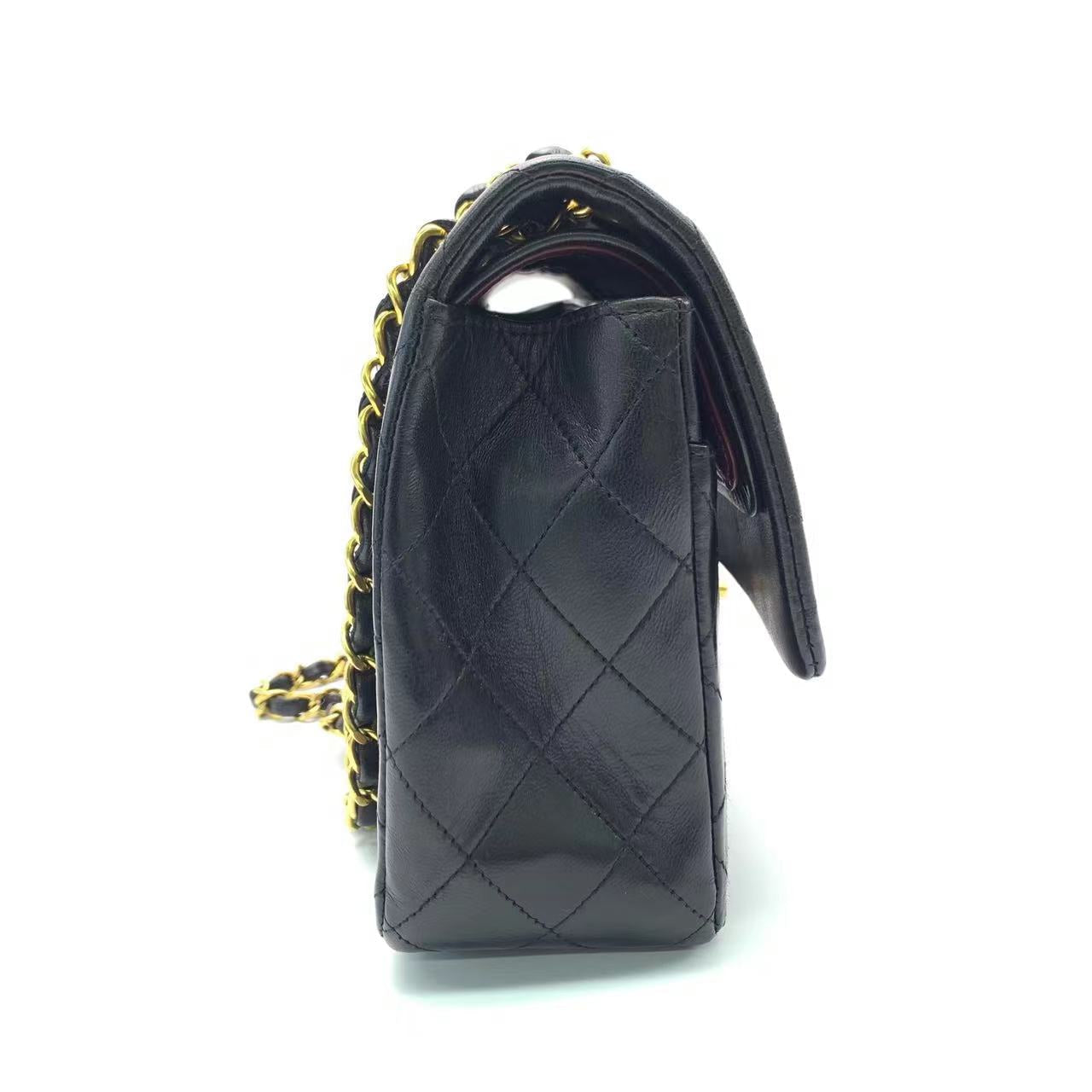 Chanel Classic Flap Lambskin 24k Hardware Black Gold Leather Handbag Hardware 1