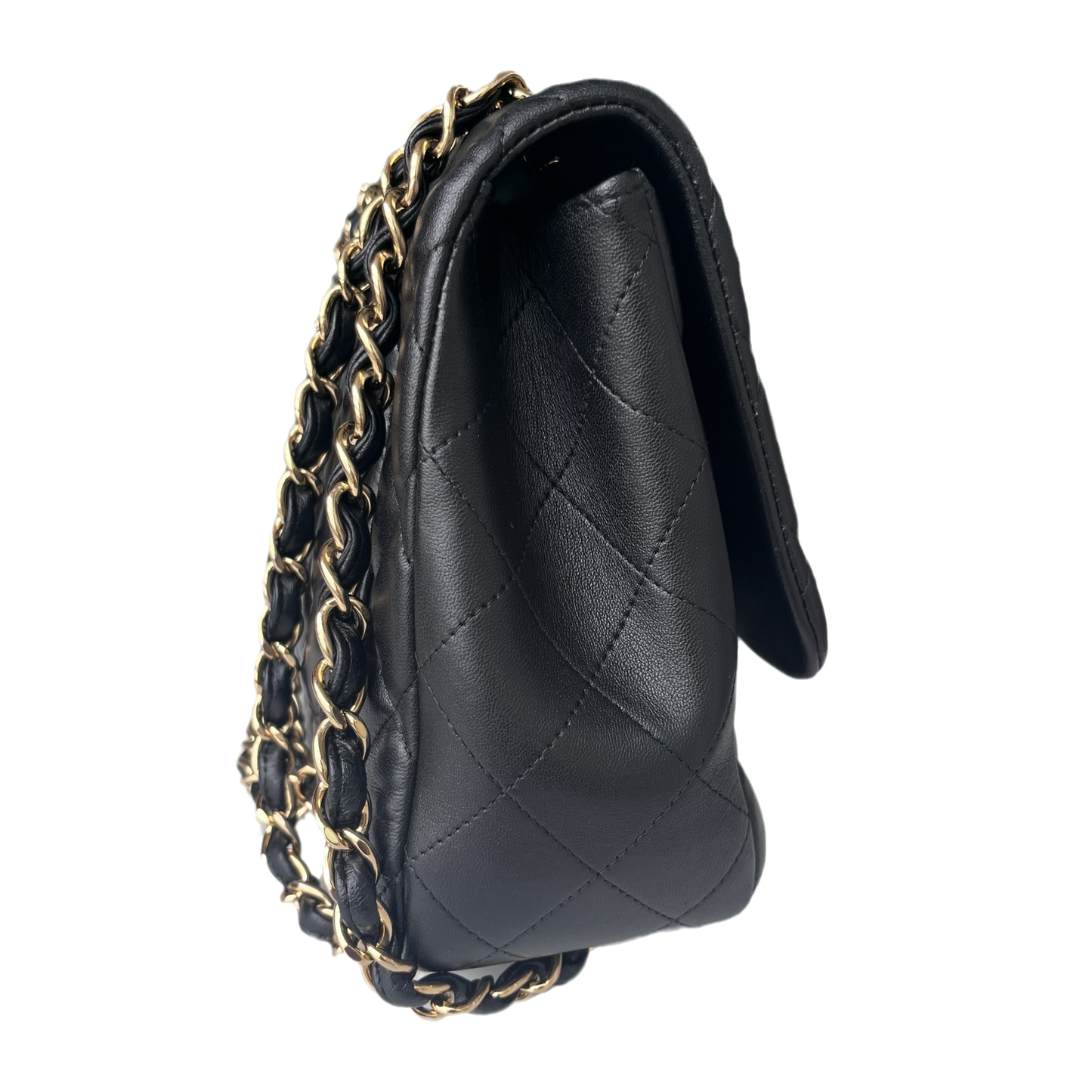 Chanel Timeless Classic Flap Jumbo Hardware Black Gold Handbag