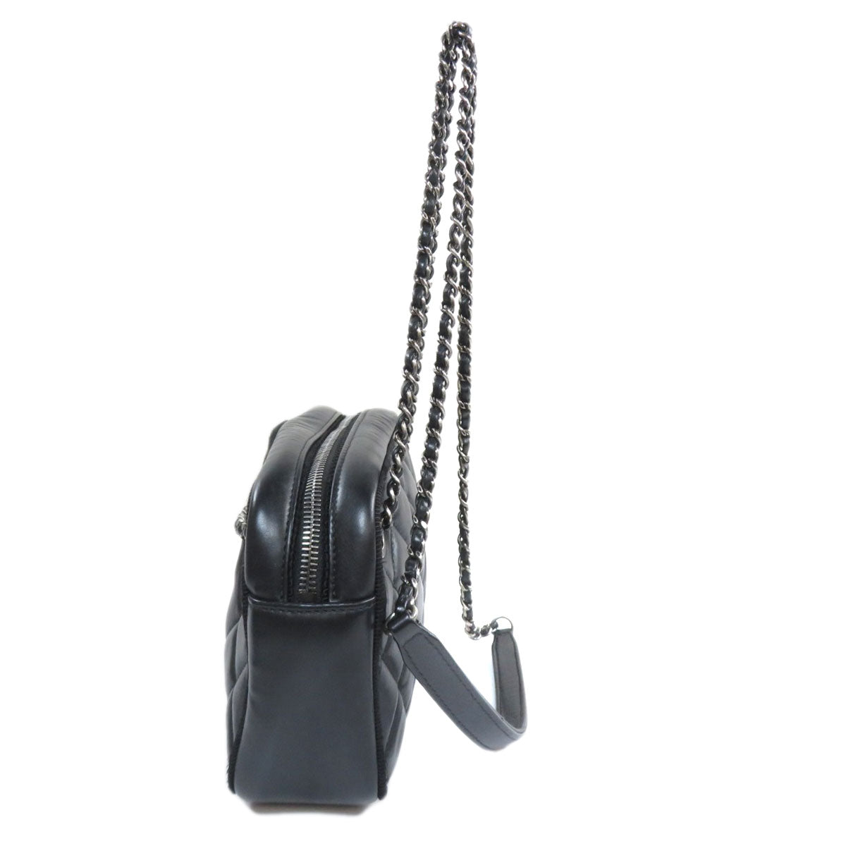Chanel Shoulder Bag Lambskin Black Chain