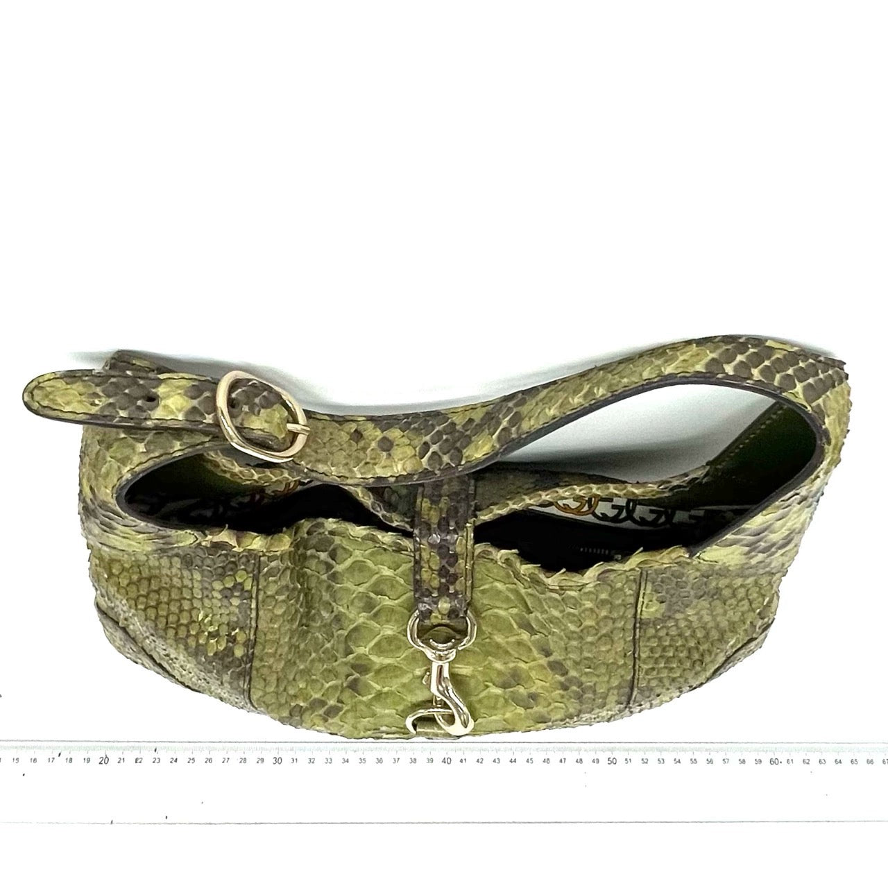 Gucci Jackie Rare Leather Python Green Travel Bag