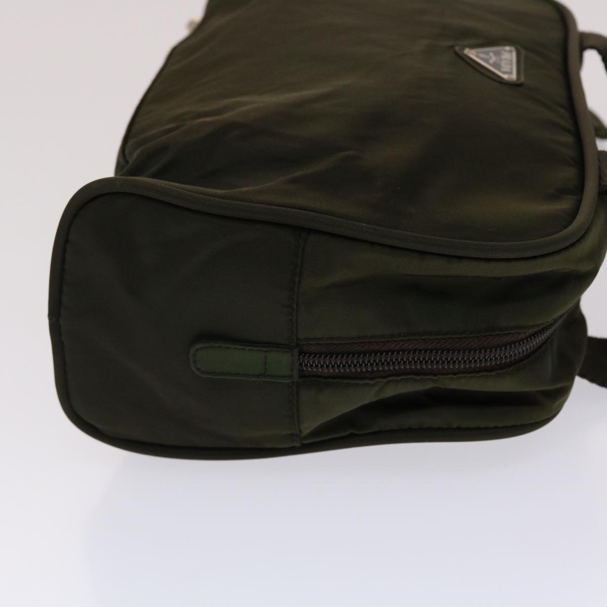 Prada Hand Bag Khaki Auth Nylon Travel Bag