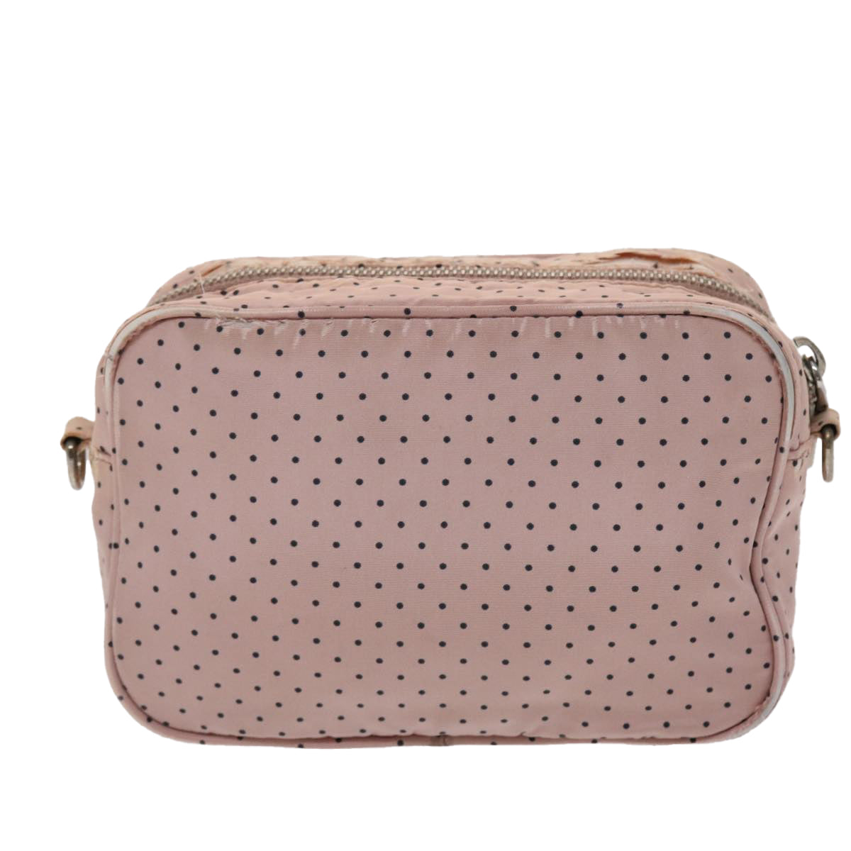 Prada Dot Shoulder Bag Nylon Black Pink
