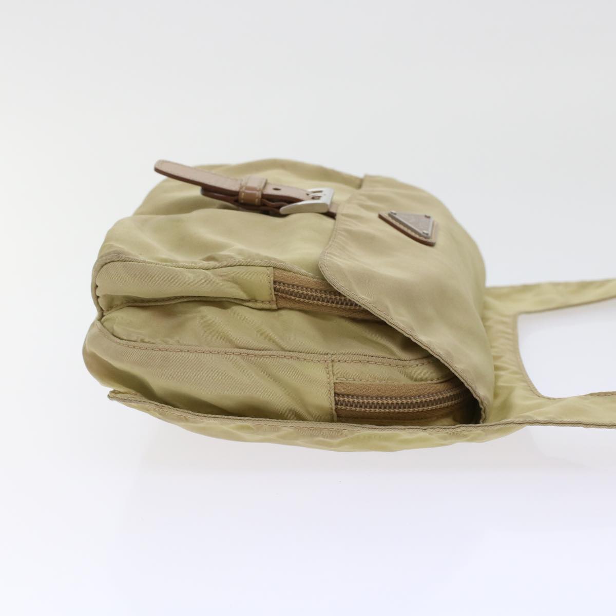 Prada Shoulder Bag Nylon Beige Nylon Beige 48760