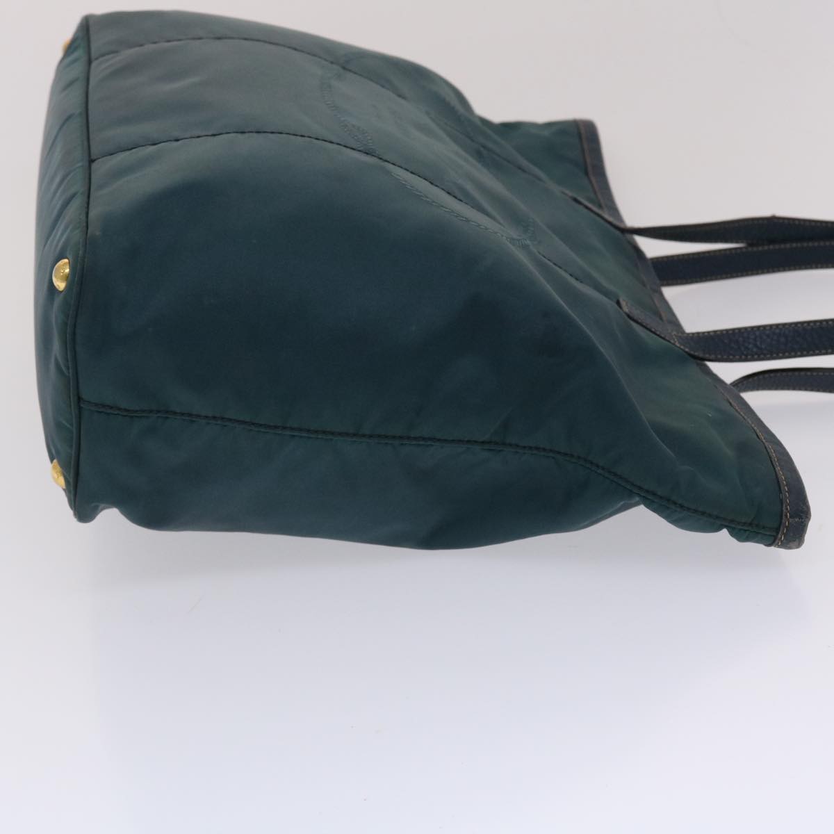 Prada Tote Bag Leather Nylon Green