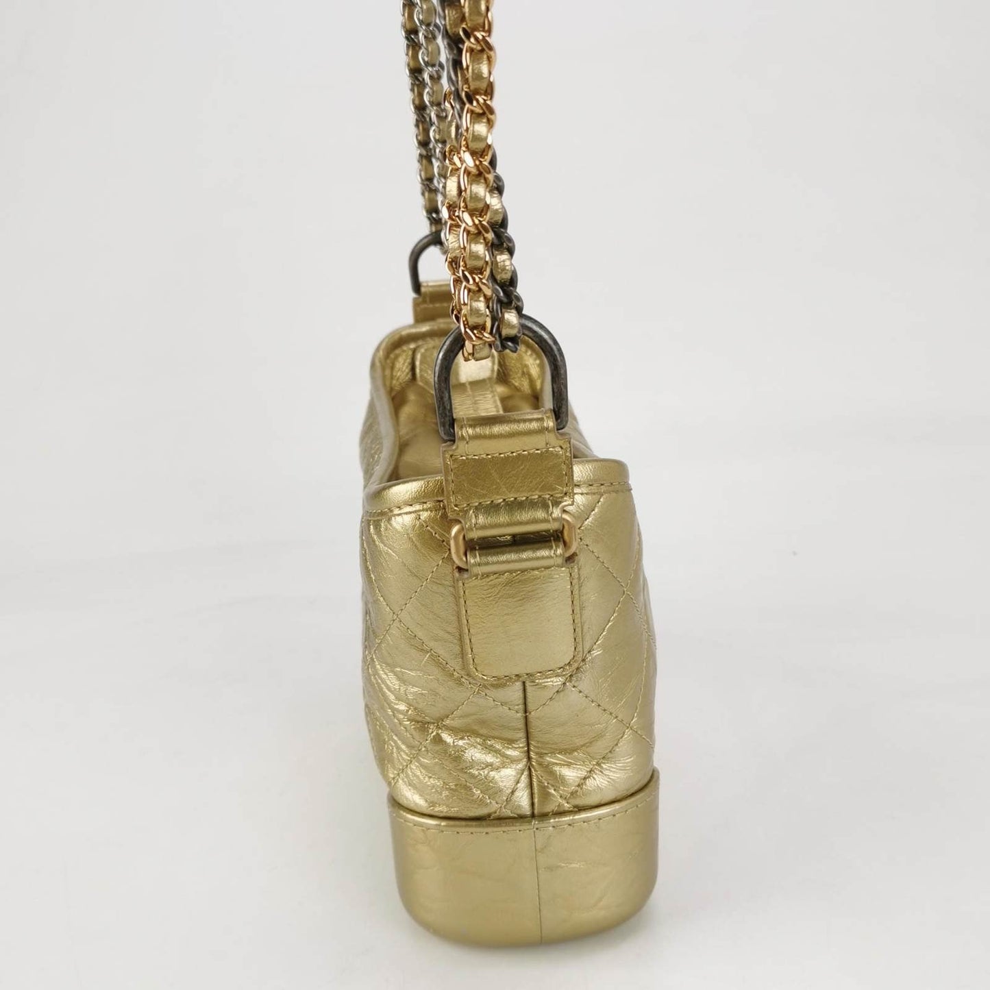 Chanel Gabrielle Hobo Gold Small Leather Crossbody Bag