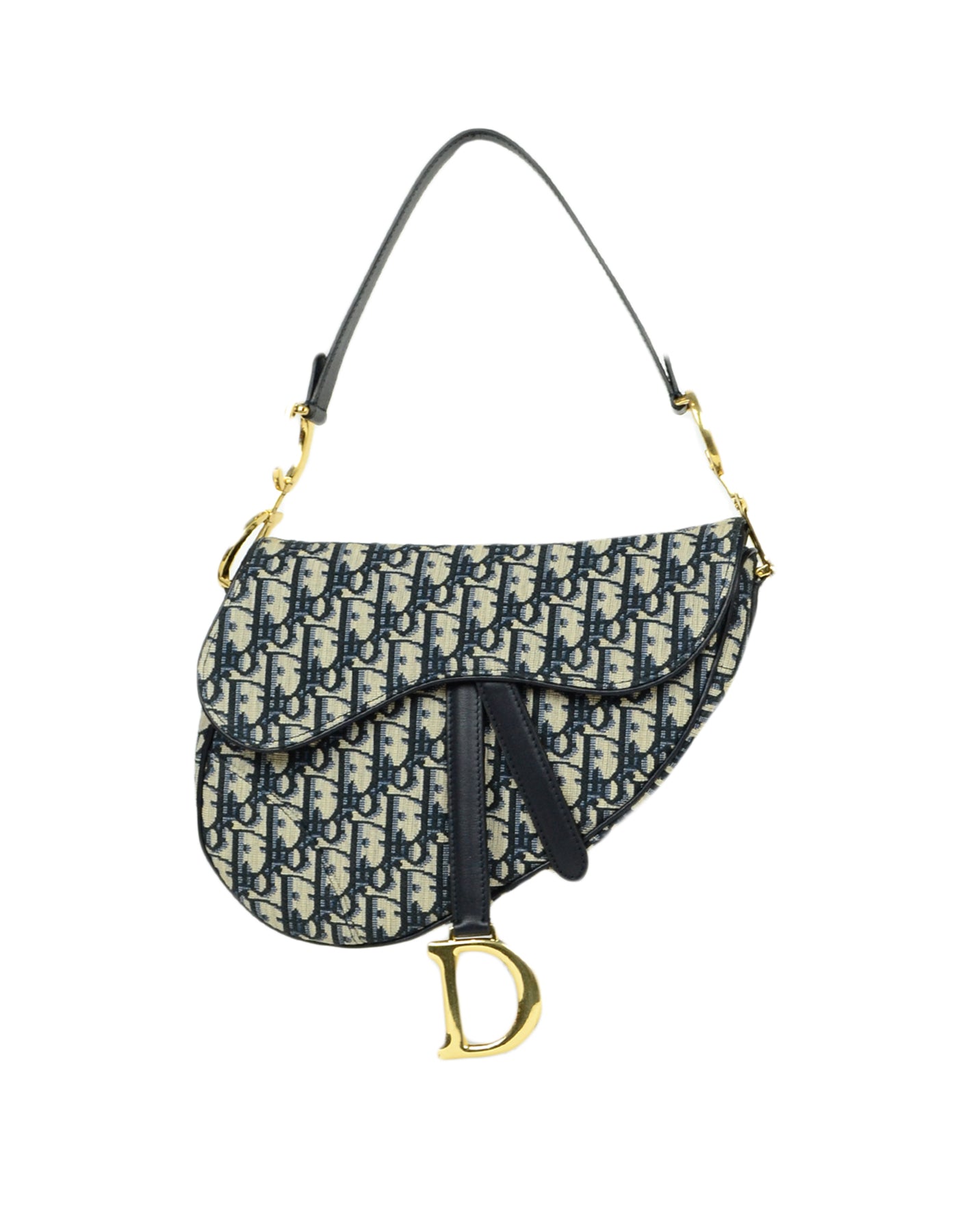 Dior Handbag Christian Oblique Saddle Bag Canvas Monogram Blue Shoulder Bag Oblique Saddle Bag
