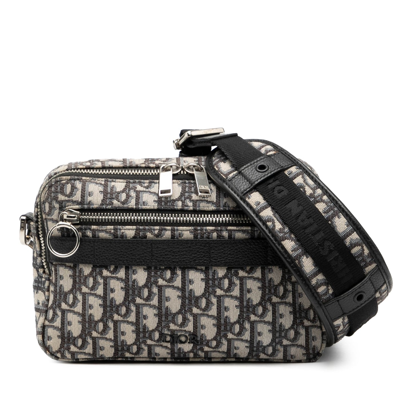 Dior Handbag Oblique Safari Crossbody 2 Canvas Blue Crossbody Bag