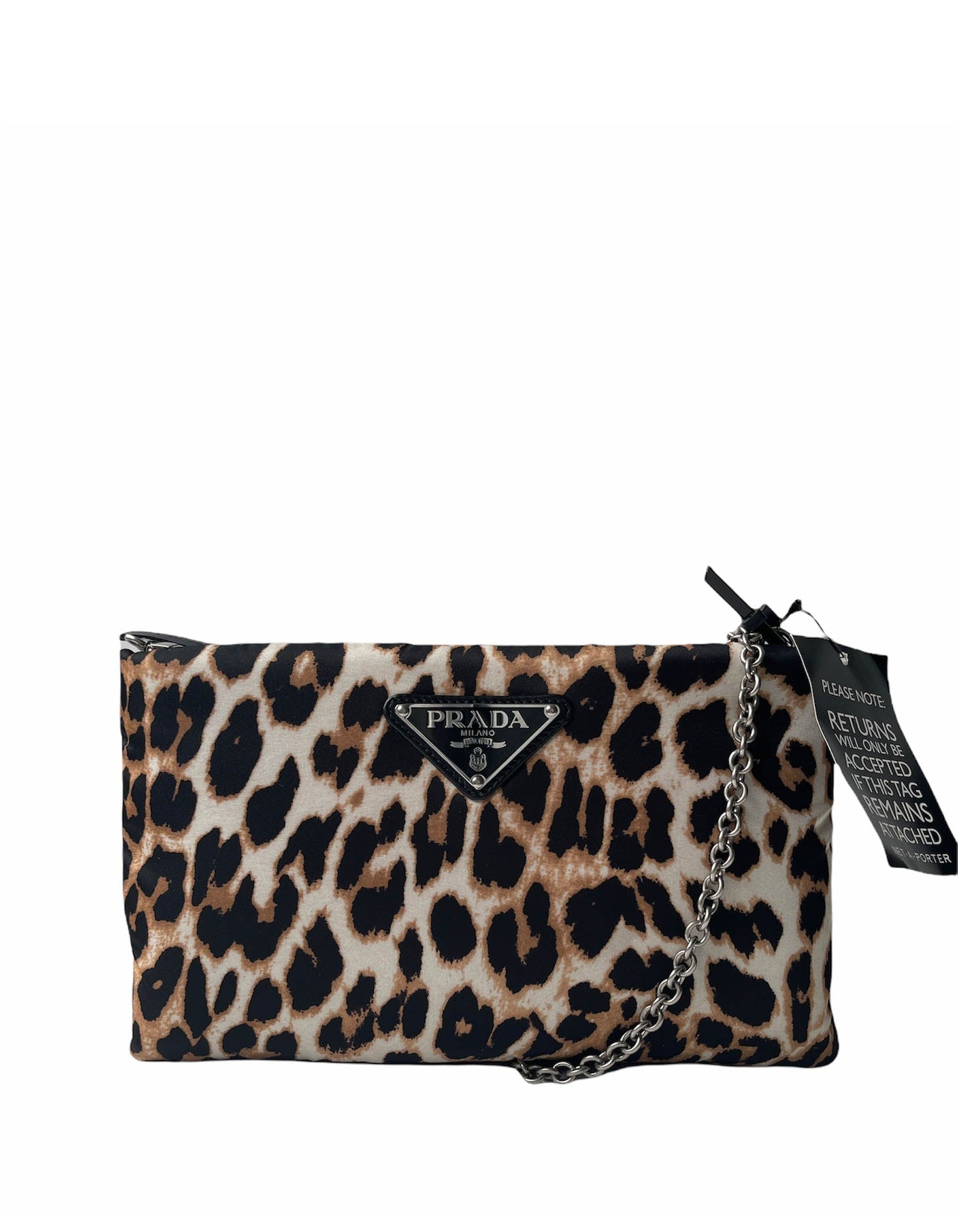 Prada Handbag NWT Leopard-Print Pouch Crossbody Bag Nylon
