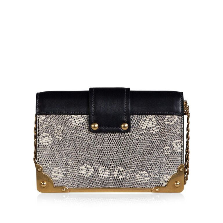 Prada Cahier Lizard Crossbody Bag