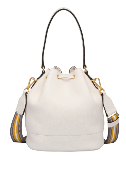 Prada Prada Leather Bucket Bag White