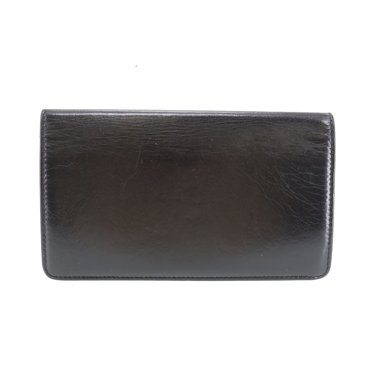 CHANEL Long Wallet Black Leather #AH498