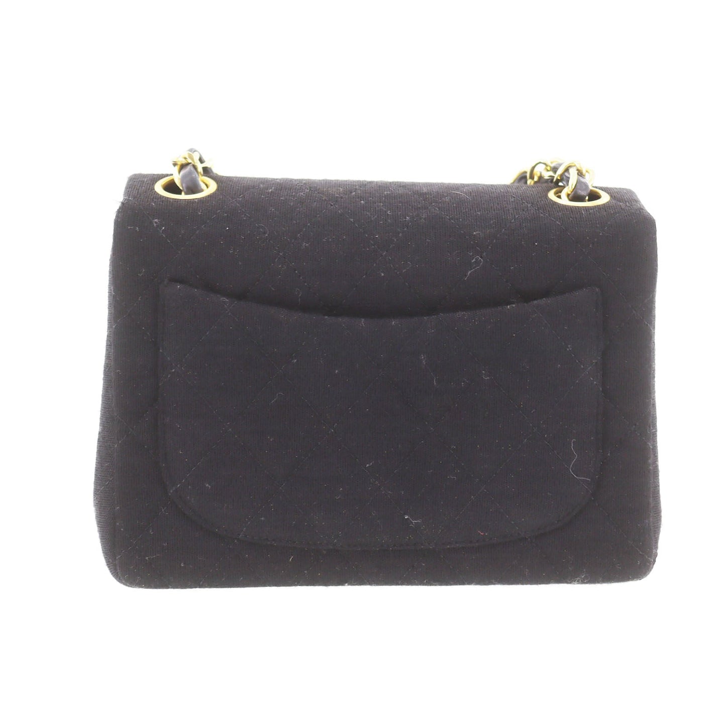 CHANEL Matelasse Crossbody Shoulder Bag Black Cotton #AF580