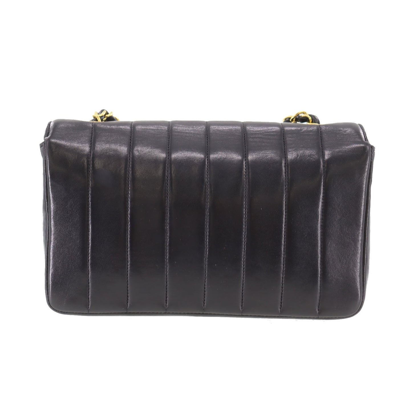 CHANEL Mademoiselle Shoulder Bag Black Leather #CX535