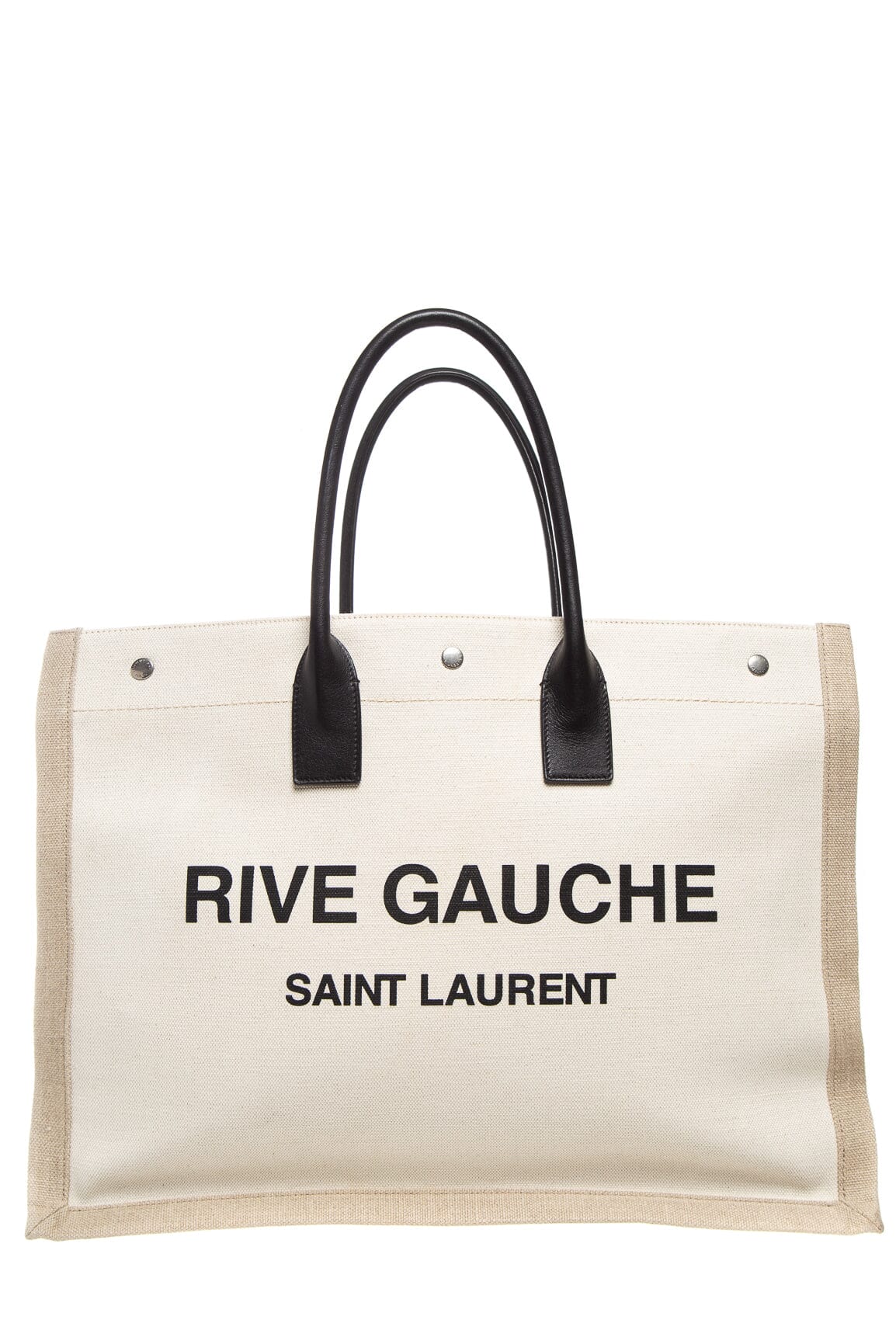 YSL Saint Laurent and Rive Gauche Tote Canvas Beige Cream Tote Bag