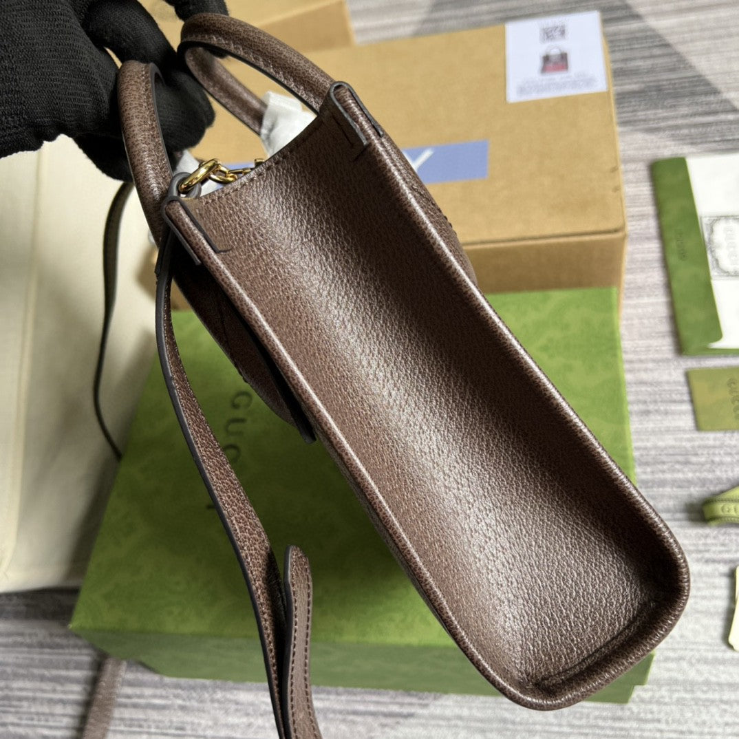 gg Tiger gg Ebony gg Canvas Brown Beige Mini Tote Bag