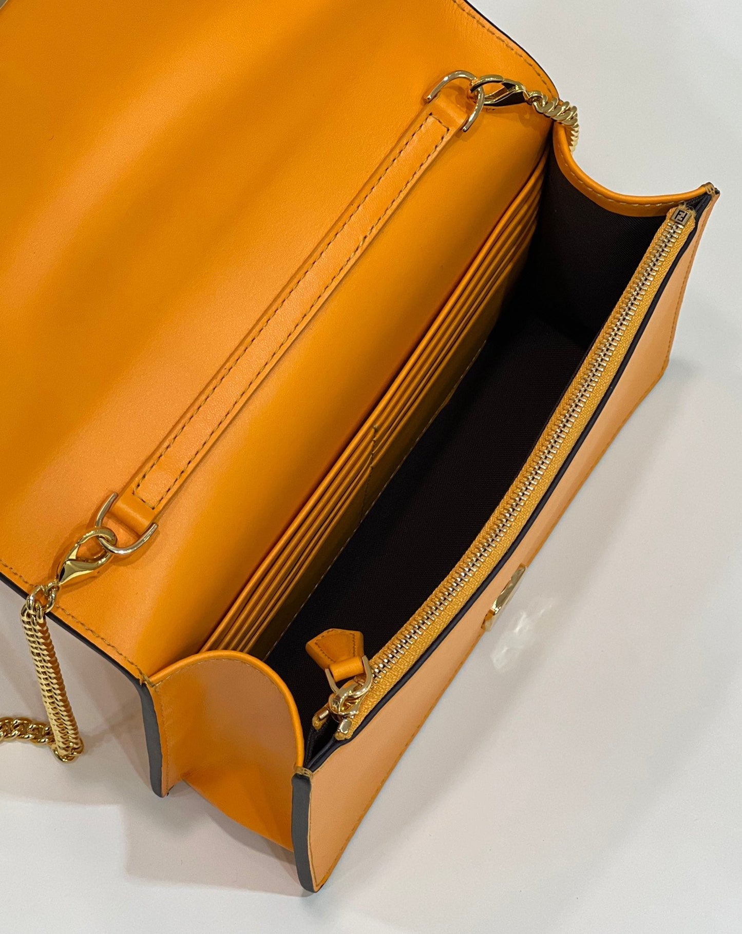 Wallet On Orange Mini Chain Crossbody Bag