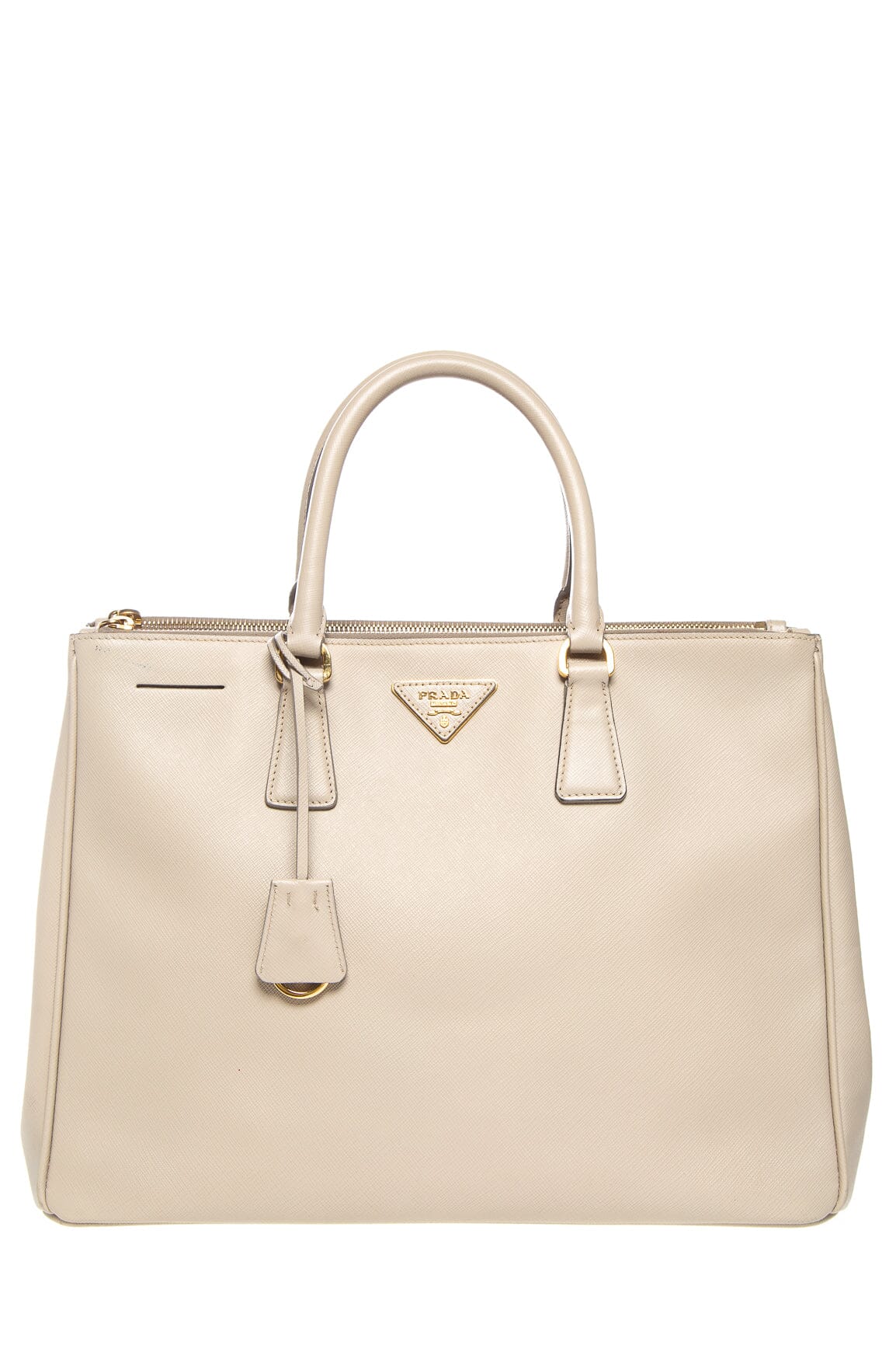 Prada Handbag Galleria Leather Saffiano Beige