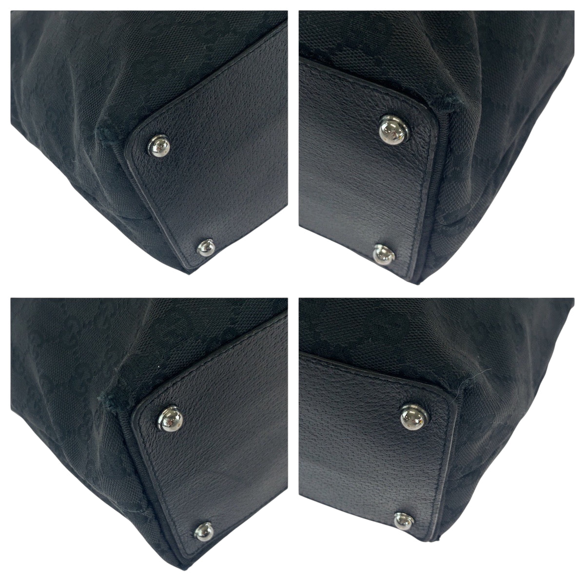 Gucci GG SilverMetal Canvas Black Shoulder Bag 7
