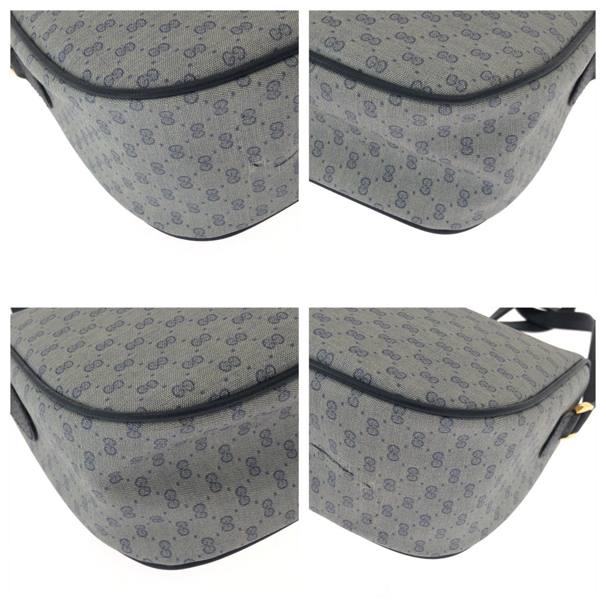 Gucci 89 02 077 GG Supreme Canvas Gray Shoulder Bag