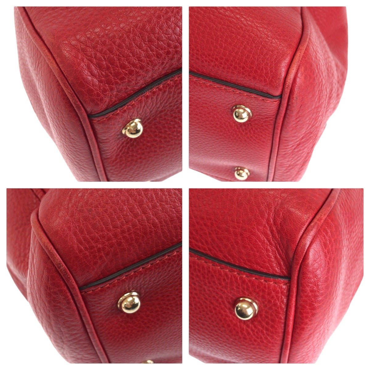 Gucci Bamboo Leather Red Tote Bag