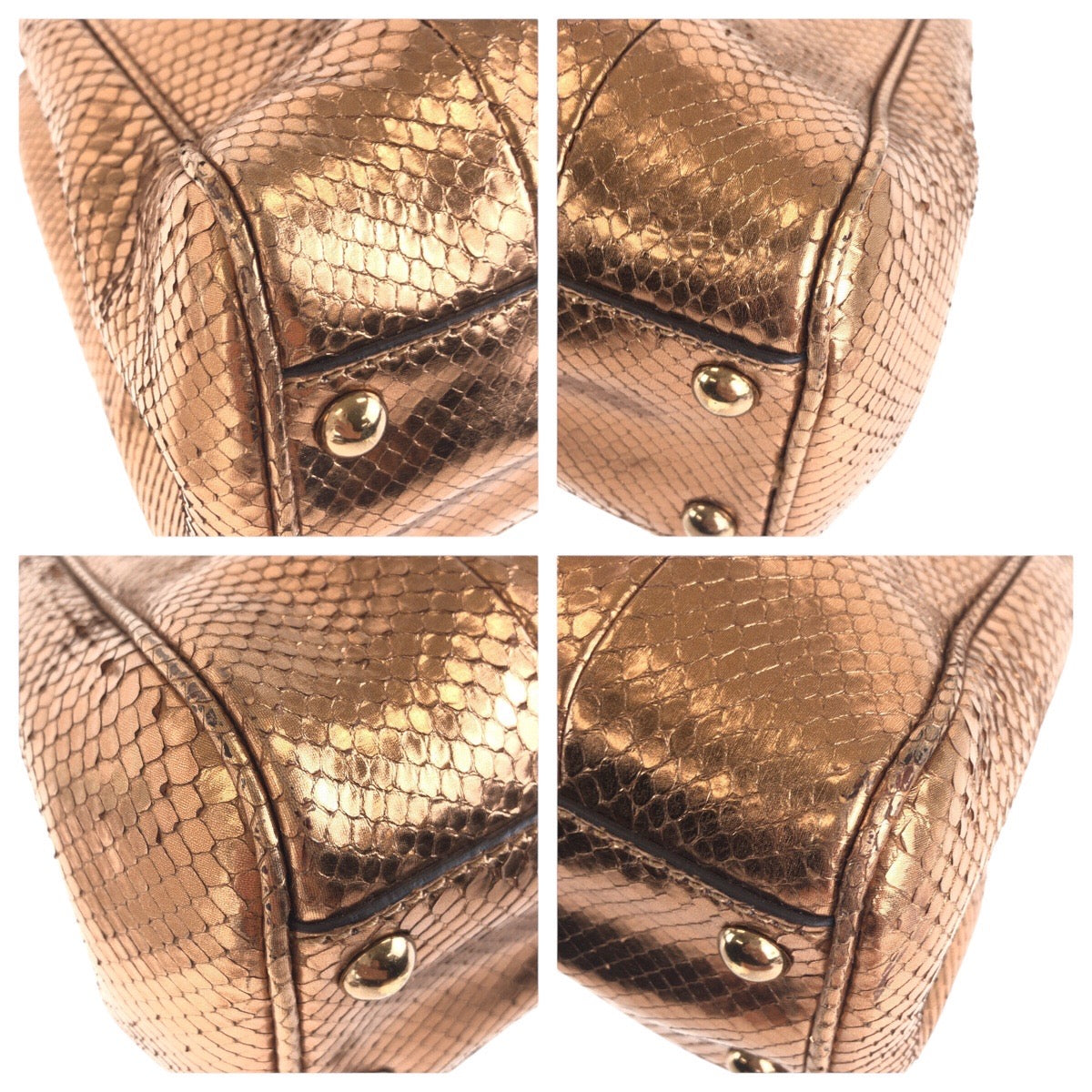Gucci Python Bamboo Shopper 2Way Bag Travel Bag