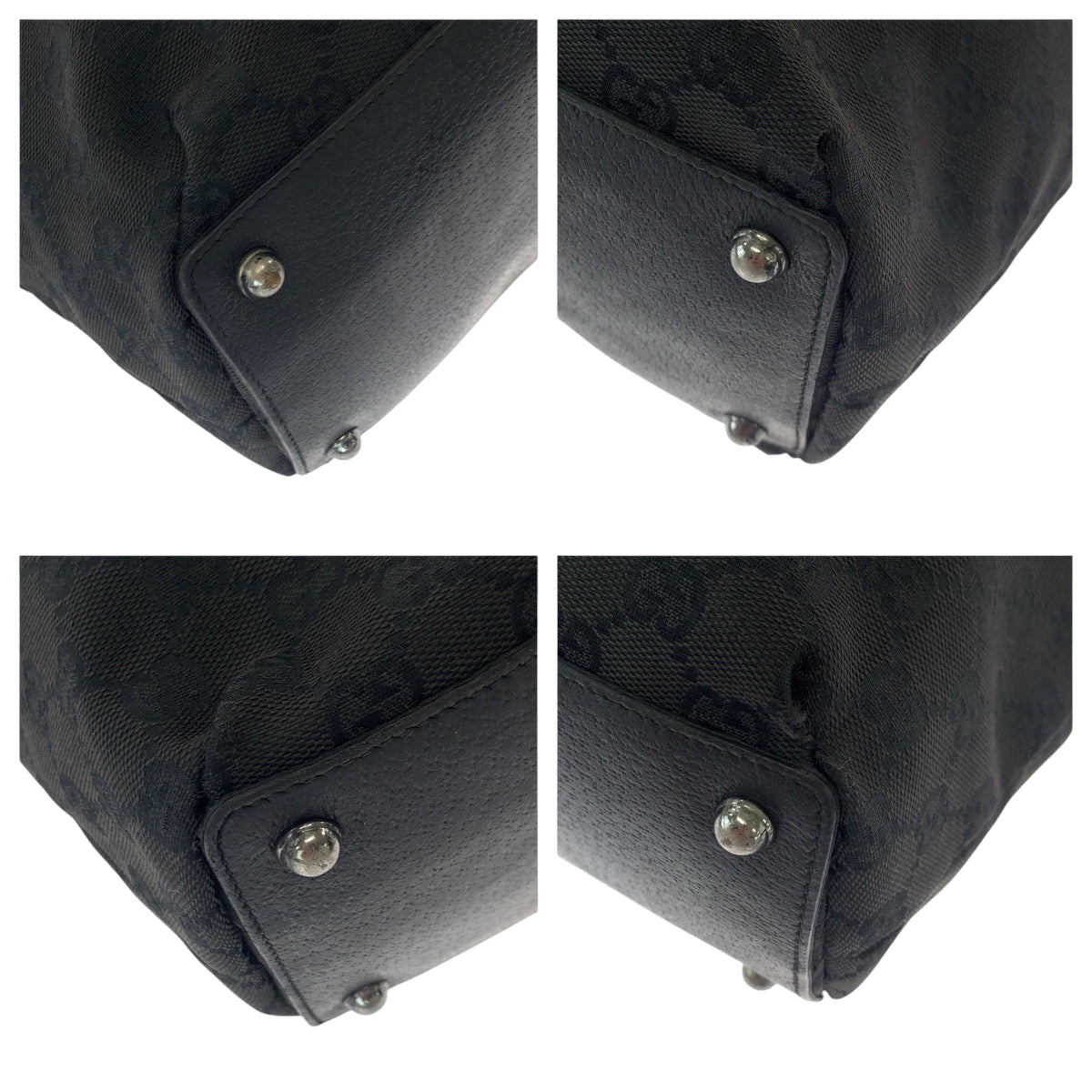 Gucci GG SilverMetal Canvas Black Shoulder Bag 10