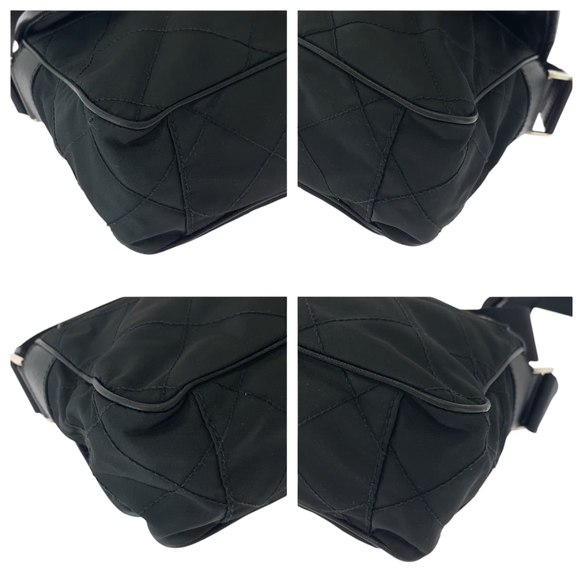 Prada Tessuto Triangle Plate 2Way Shoulder Bag Quilted Logo