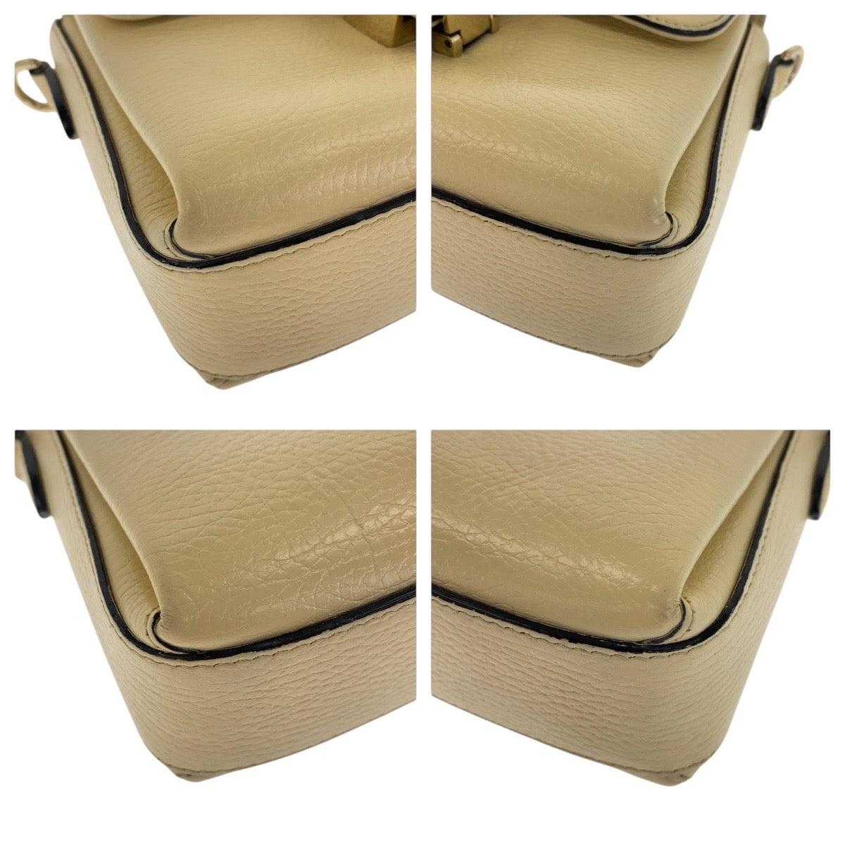 Gucci Ivory ocking Leather Gold Chain Crossbody Bag