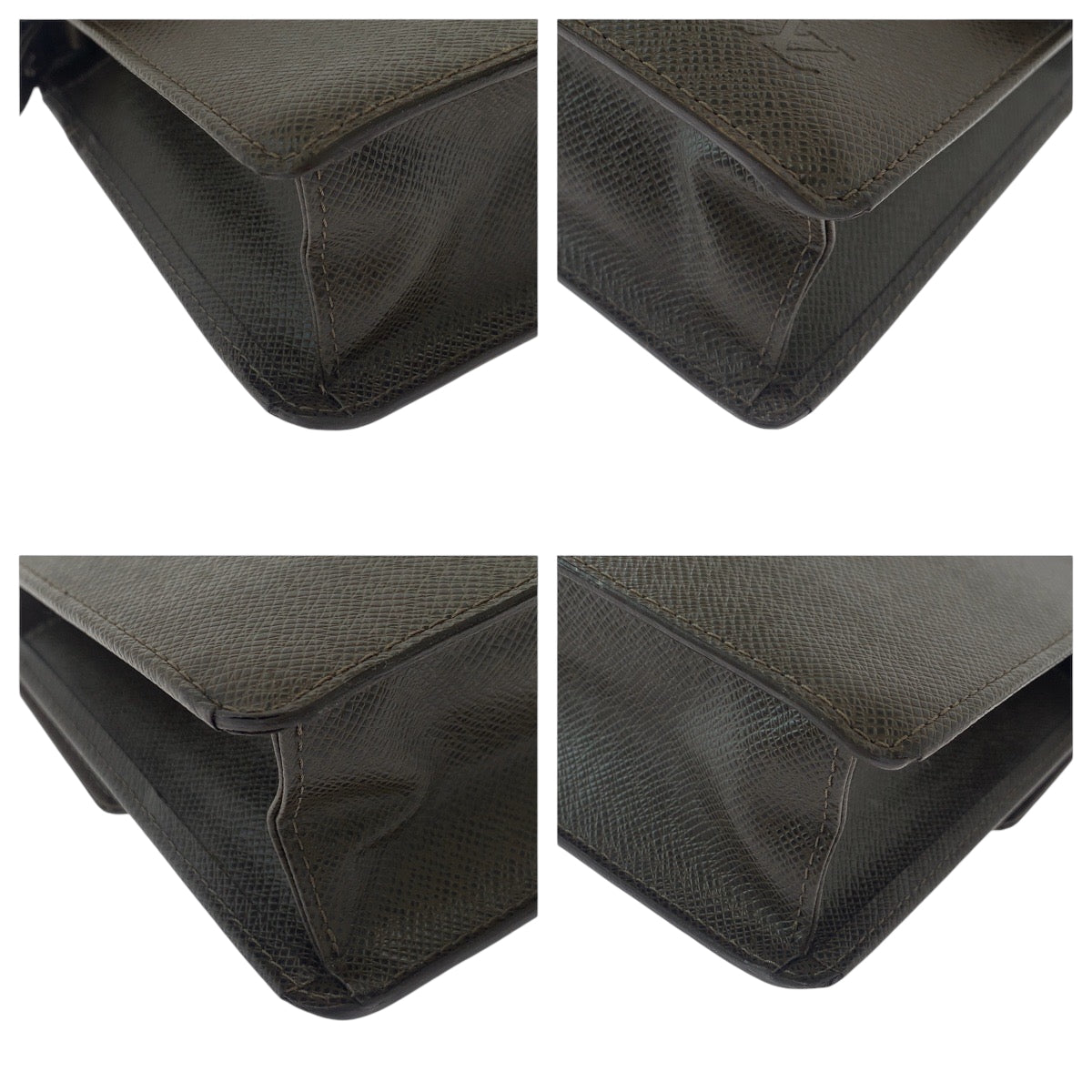 Louis Vuitton business M30786 Taiga ga Brown Silver Clutch Bag