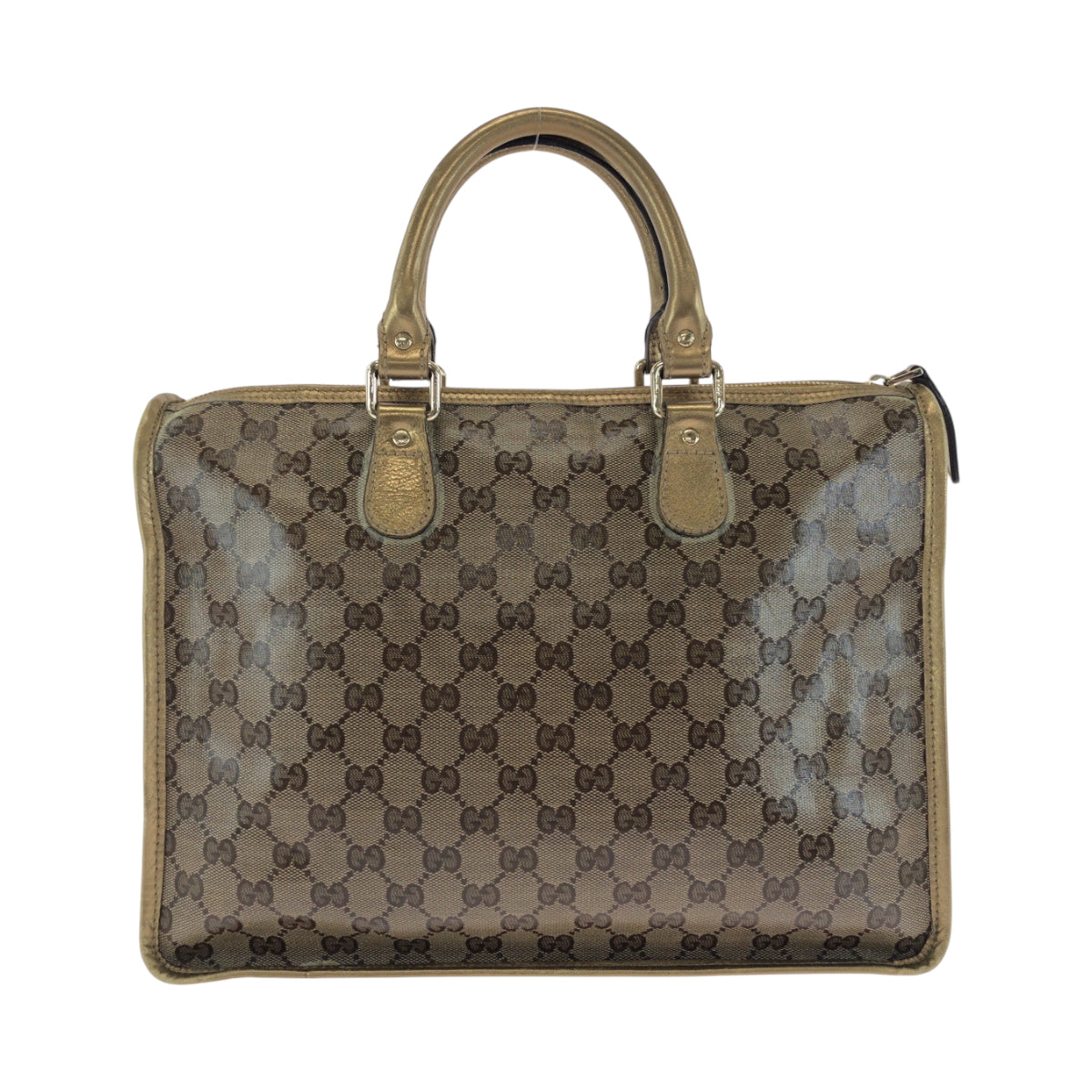 Gucci PVC Brown Gold Tote Bag