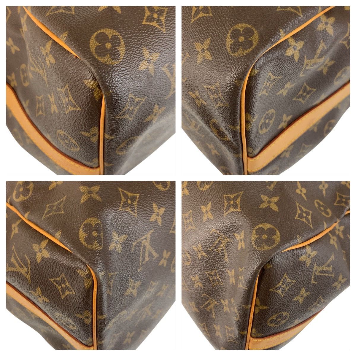Louis Vuitton Boston Duffel M41426 PVC Keepall Monogram Leather Brown Gold Shoulder Bag