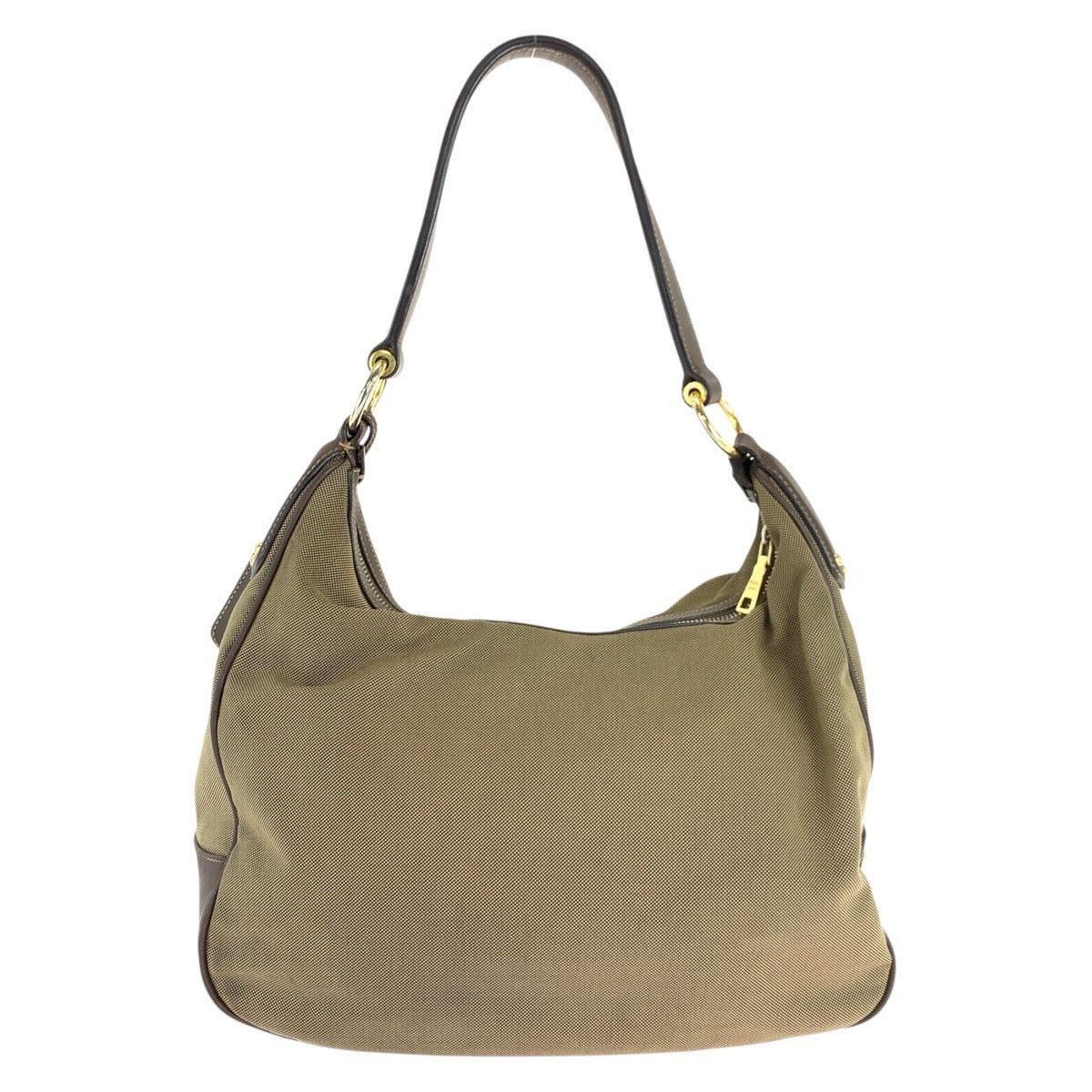 Shoulder Bag , Gold Metal Hobo Shoulder Leather Canvas