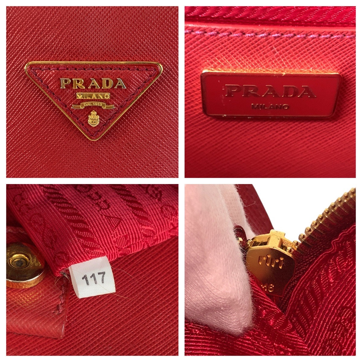 Prada Promenade Handbag Saffiano Travel Bag
