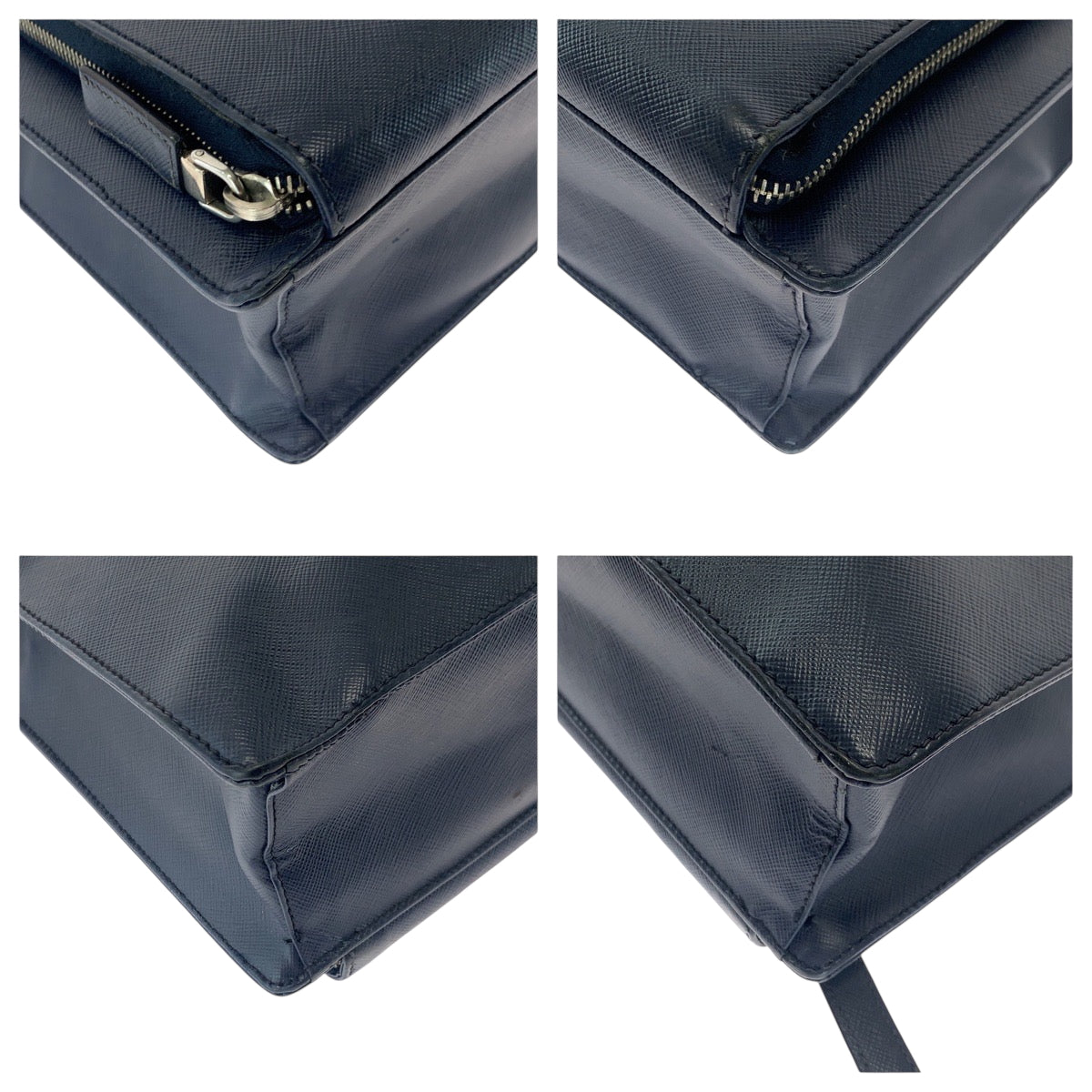 Business Bag Navy Safiano Triangle With Leather Logo Travel Bag