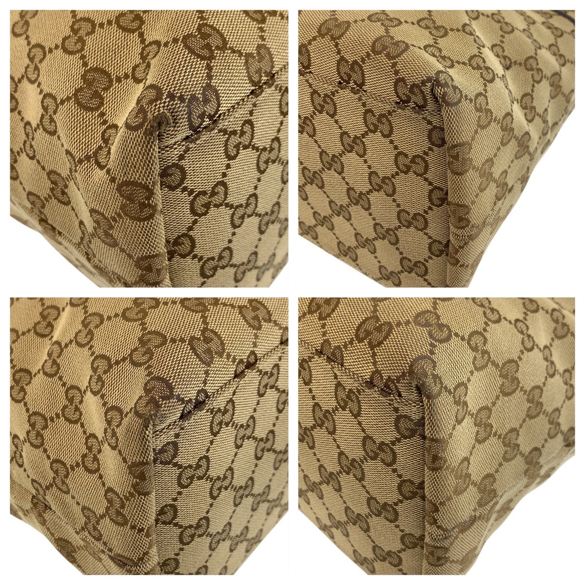 Gucci GG Sherry line Canvas Brown Beige Shoulder Bag
