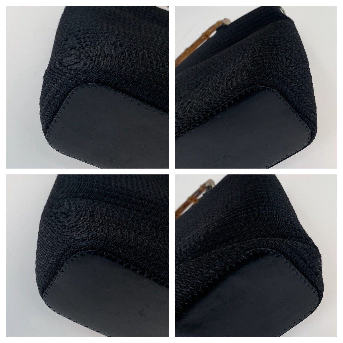 Gucci 000 Leather Canvas Black Silver Tote Bag