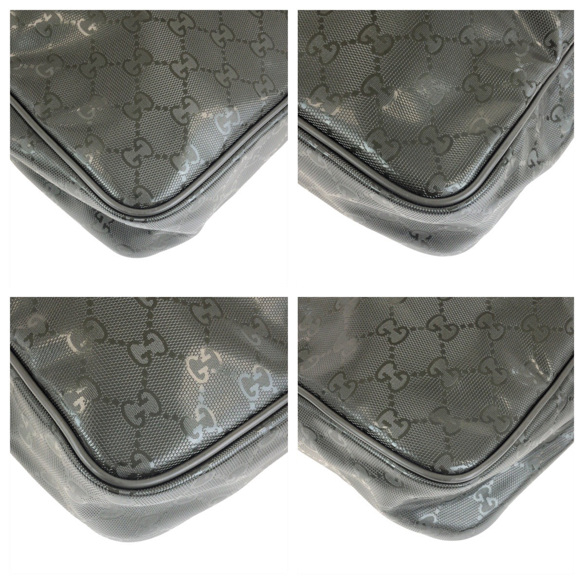 Gucci Khaki Metal GG implementation Leather Silver Shoulder Bag