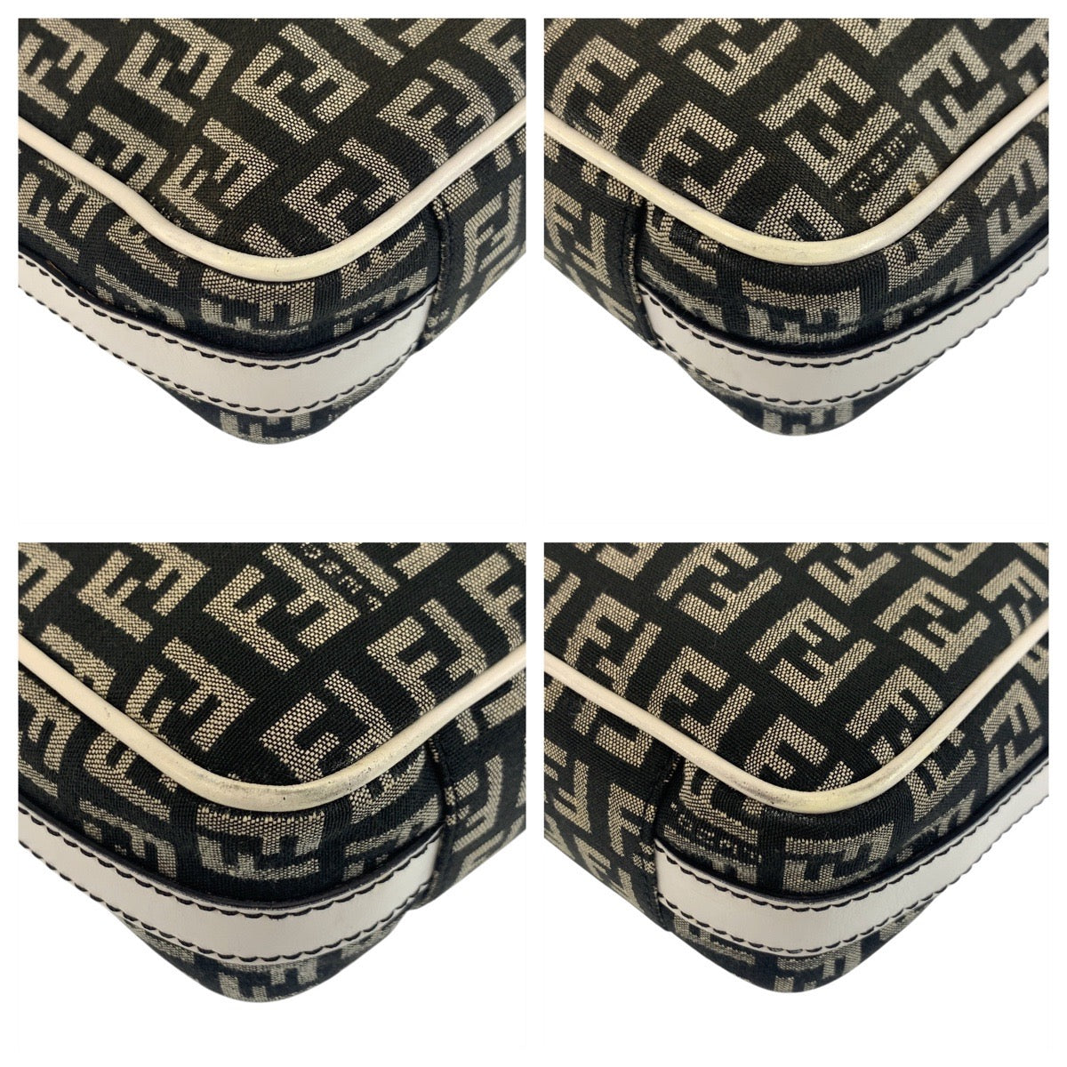 Fendi Zucchino Mamma Shoulder Bag Leather Canvas