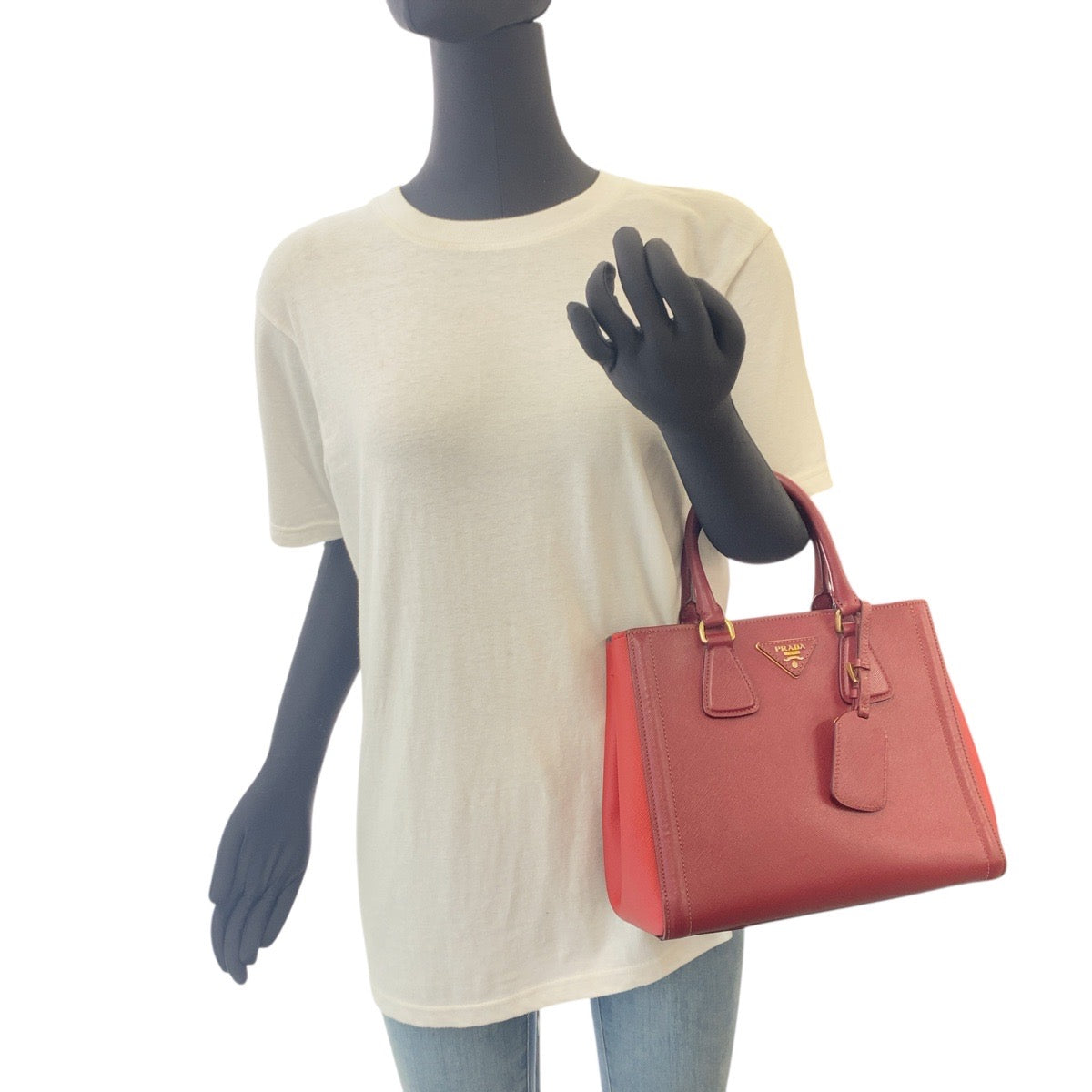 Wine Metal Handbag Tote Bag Shoulder Bag Leather Red