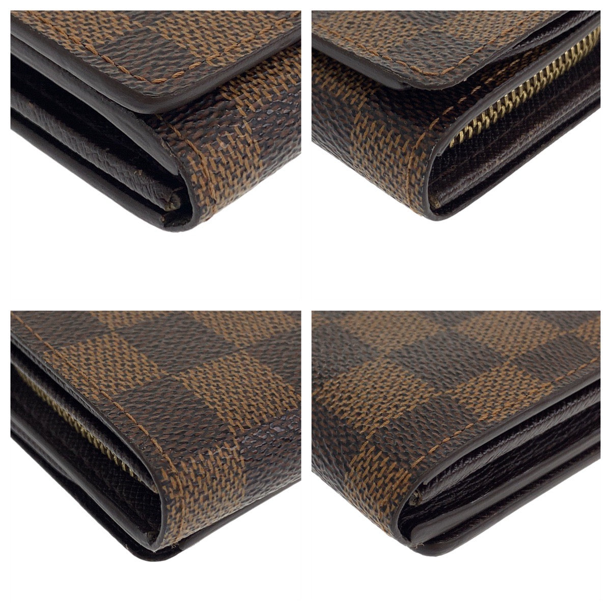 Louis Vuitton Bifold N61730 PVC r Portefeuille Brown Gold Wallet Case
